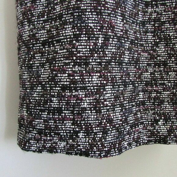 NWT PIAZZA SEMPIONE Black Multi Wool V Neck Tweed Print Dress 40/6 - Picture 4 of 6
